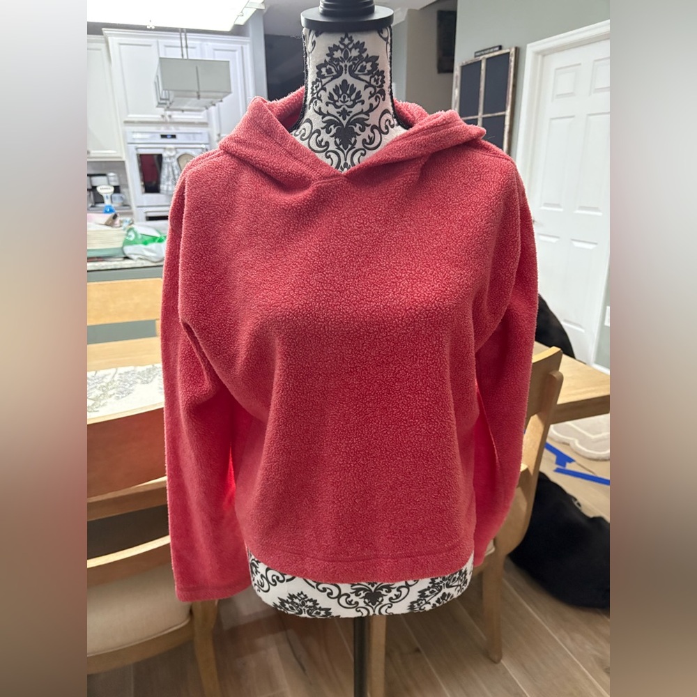 Express size large pink hoodie Pitdie fleece pullovers